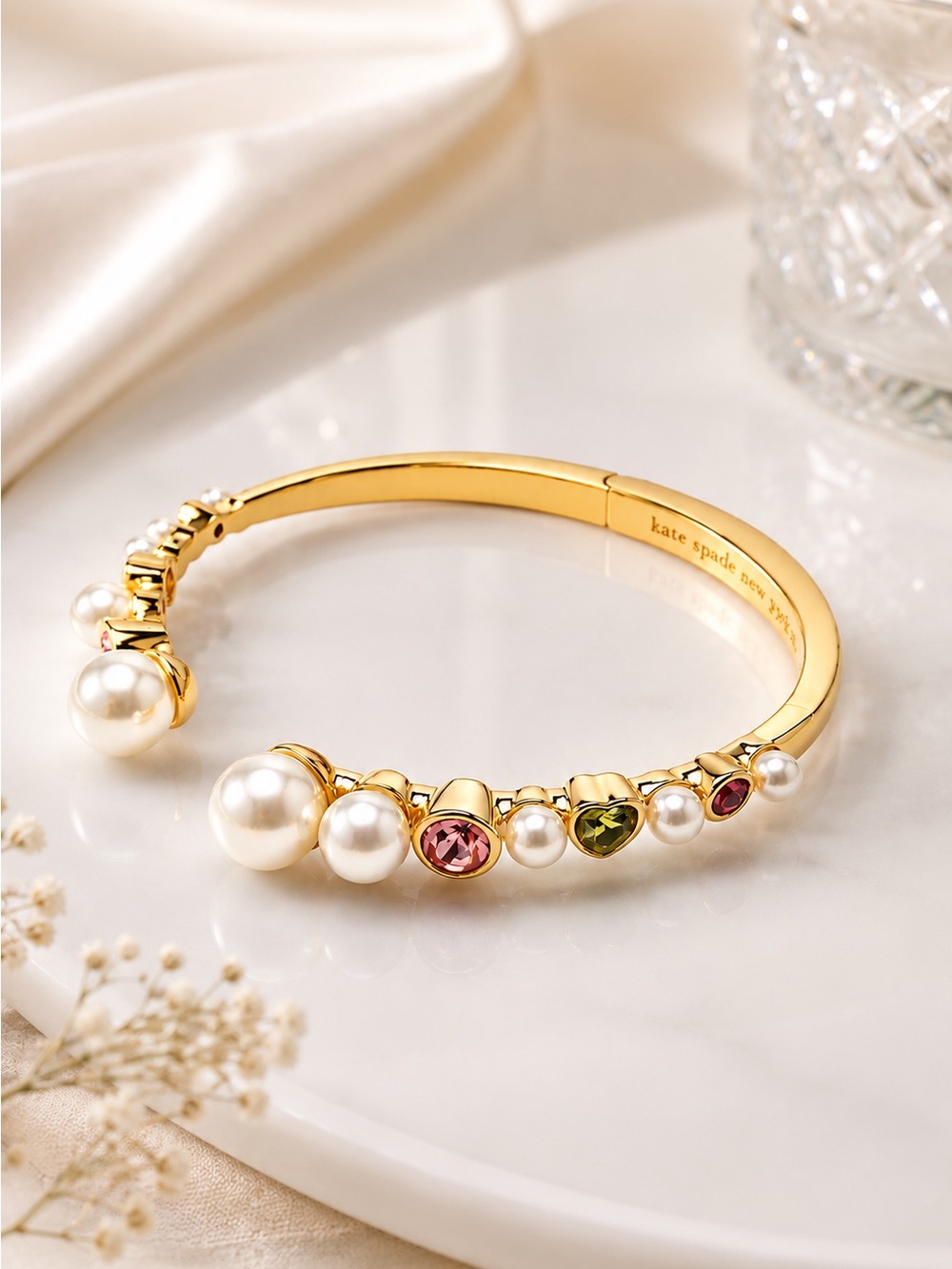 Kate Spade Pearl Caviar Hinge Cuff Bracelet - Picture 2 of 6